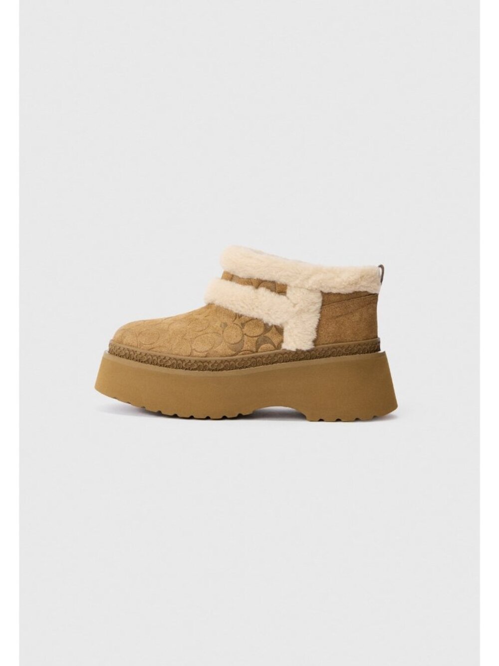 Coach Christina Sig Winter Boots Women's 11B Tobacco Leather Slip-On Round Toe